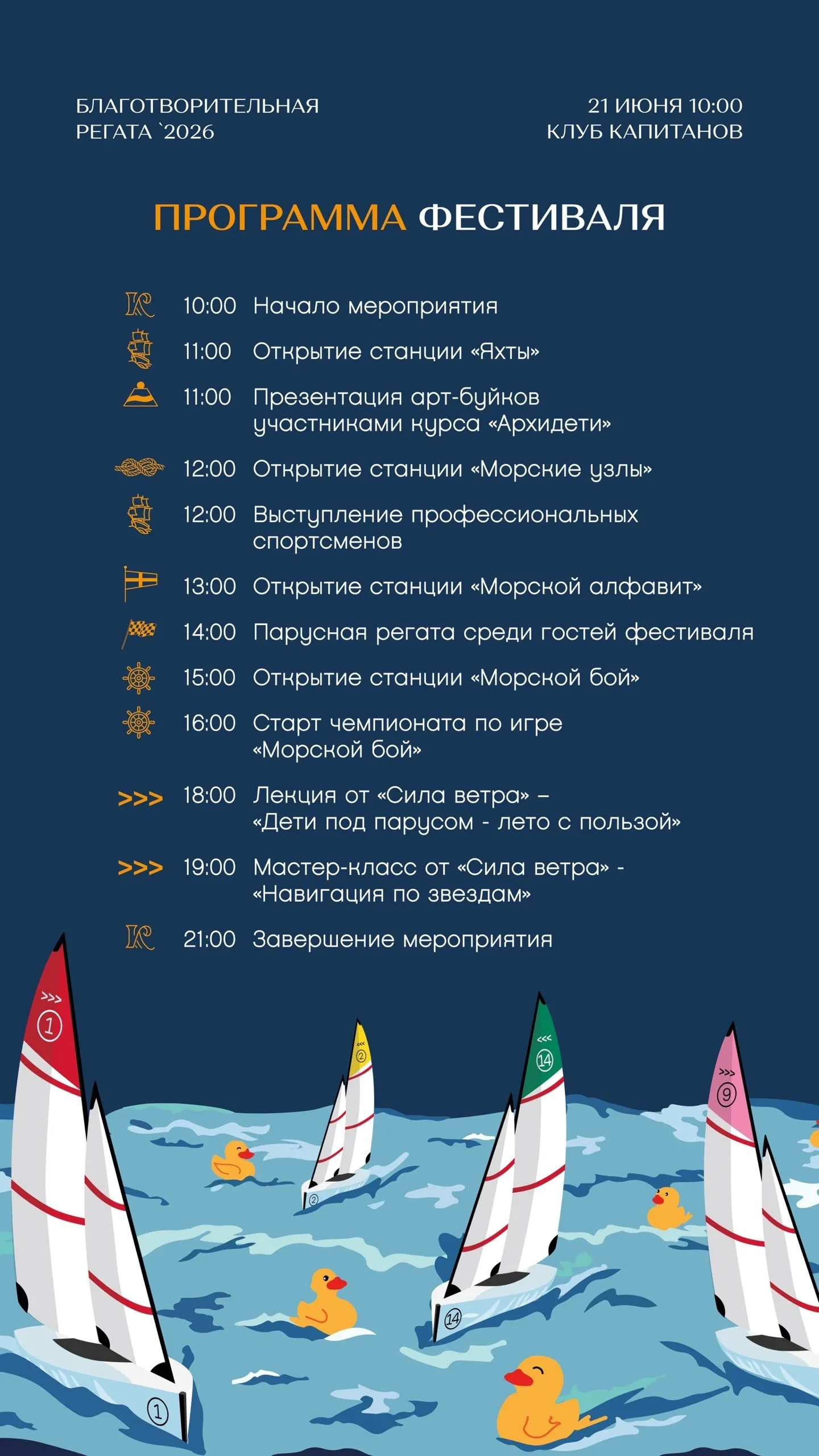 Навигационные постеры для благотворительной регаты