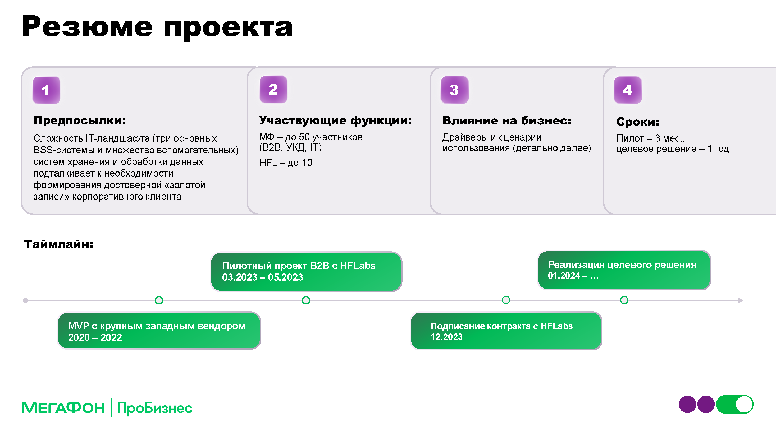 Аналитический отчет «МегаФон ПроБизнес»