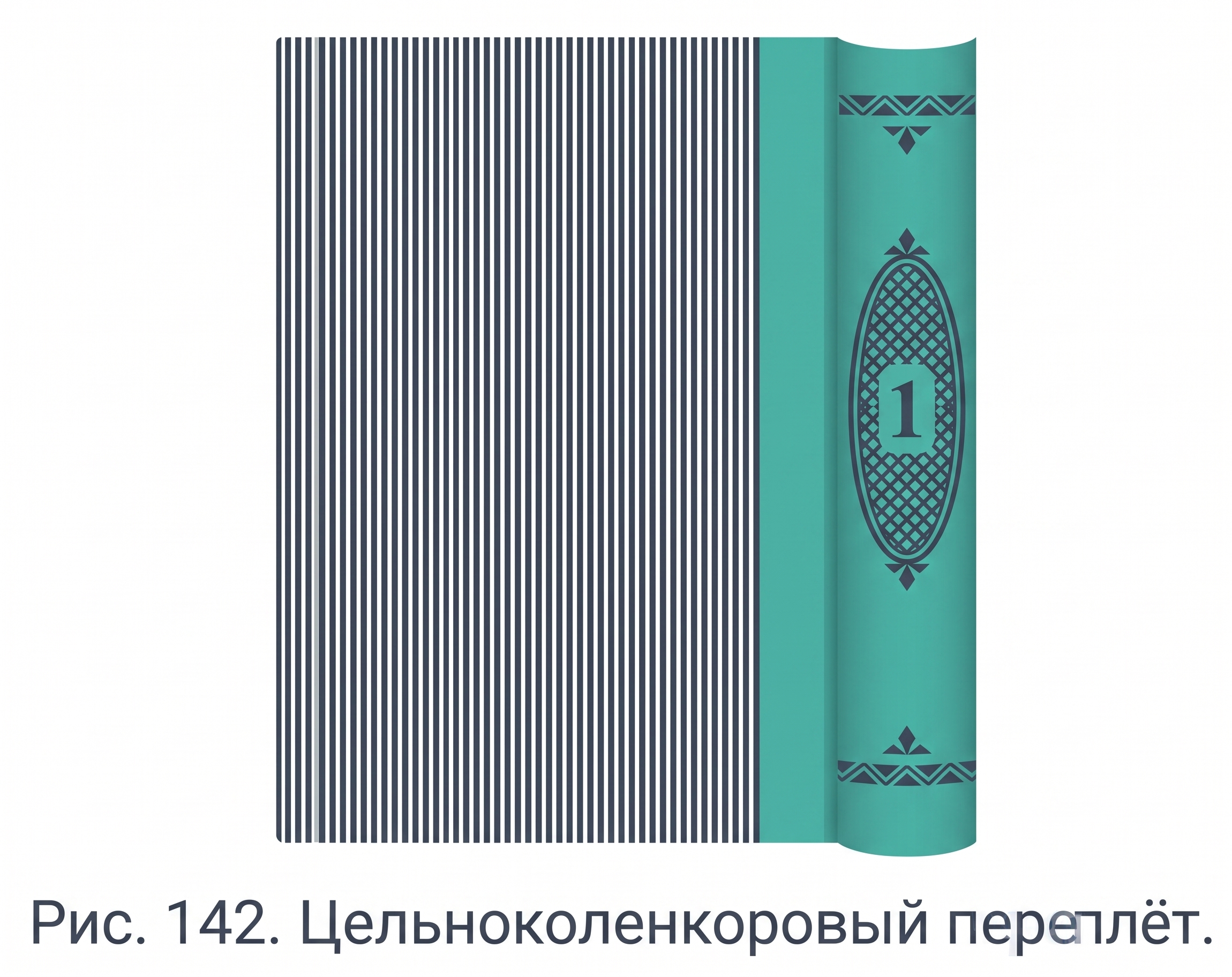 Сплошной коленкоровый переплет