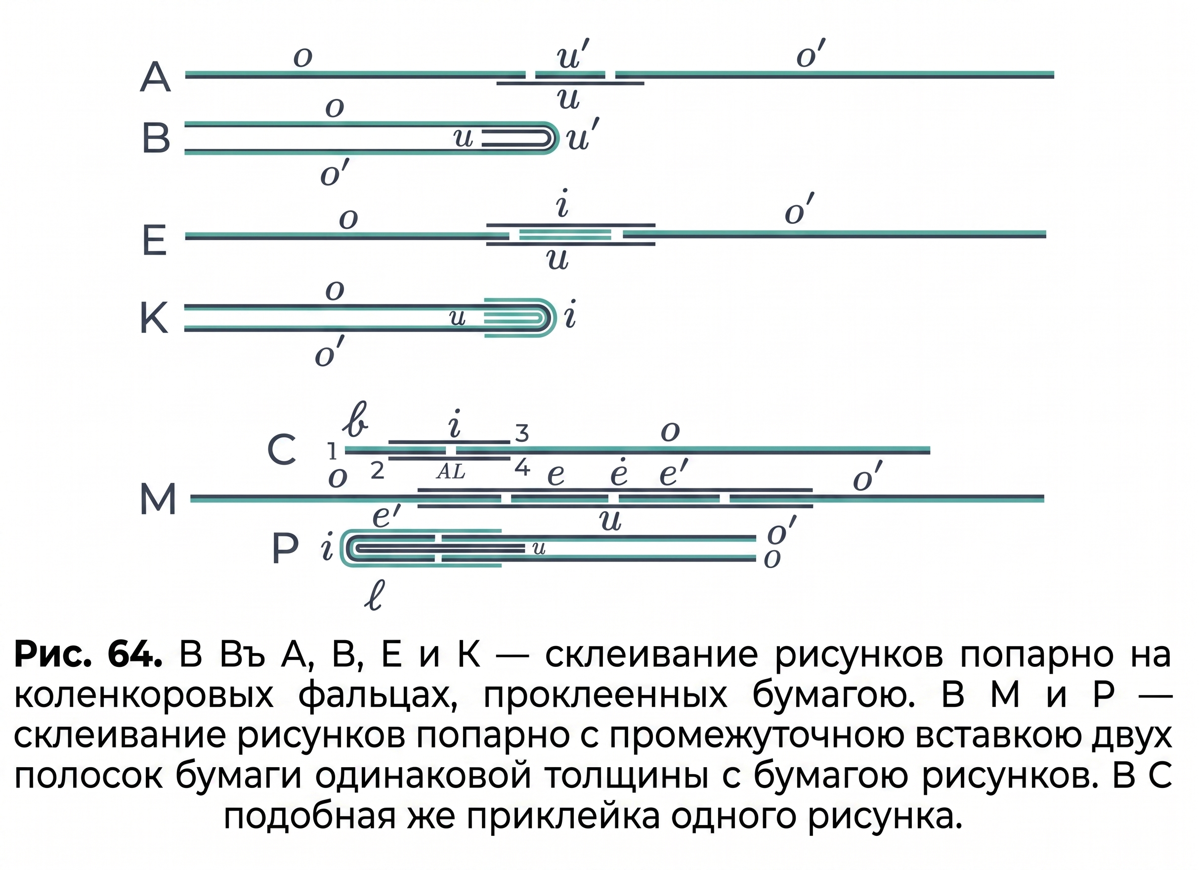 Рисунки на коленкоровых фальцах
