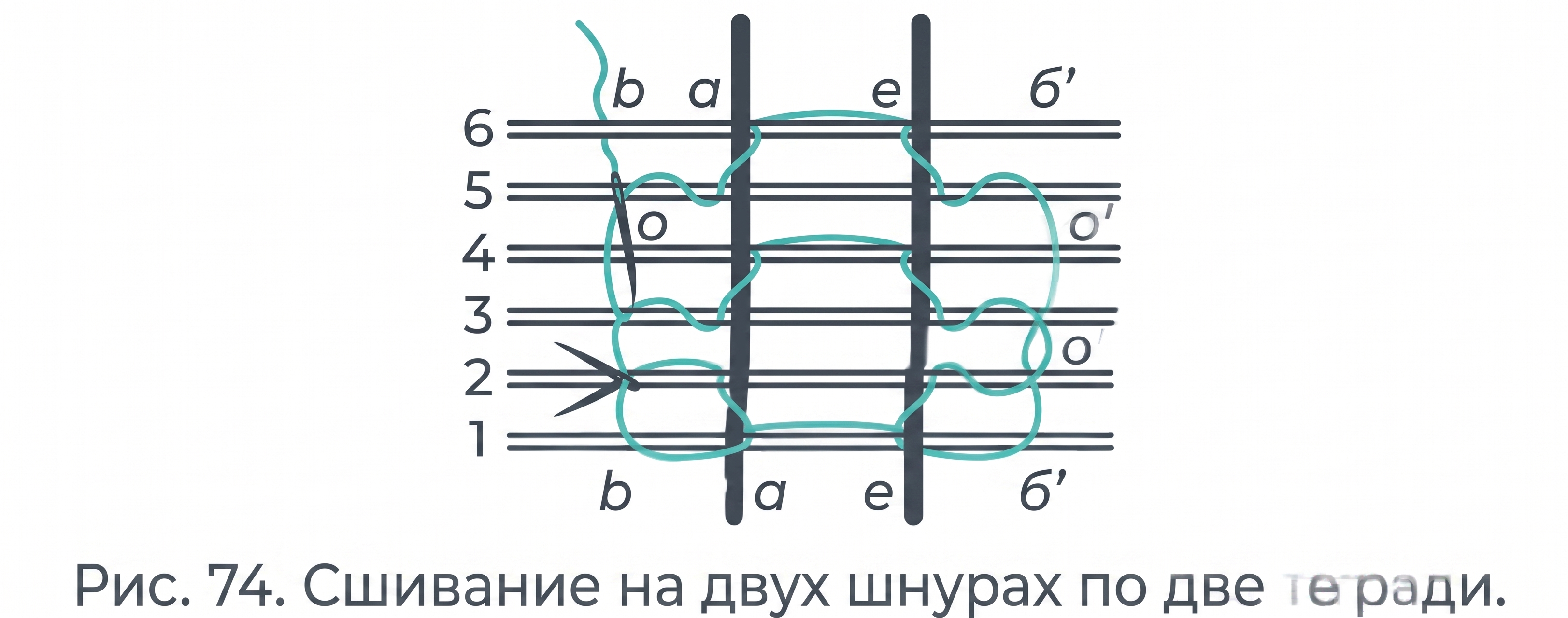 Сшивание по две тетради